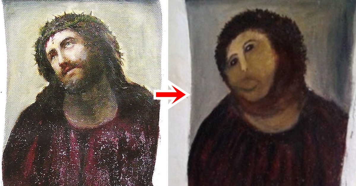 아마추어가 명화 복원하려다 실패한 역대 최악 결과물 (영상) 위키트리