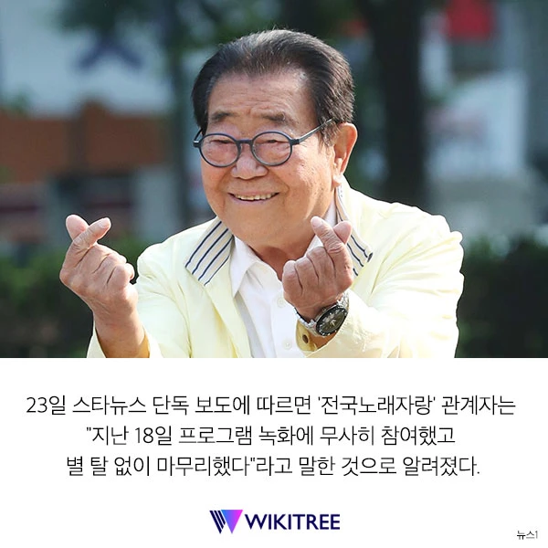 입원했던 송해, '전국노래자랑'에 다시 돌아온다.