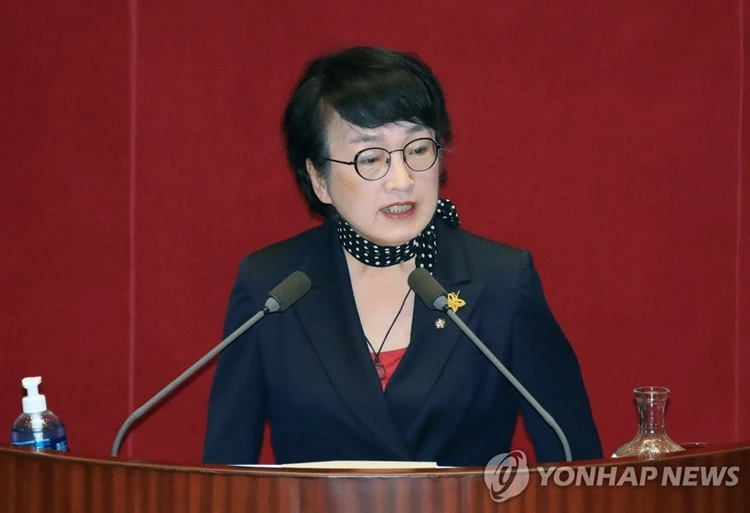 김진애 열린민주당 원내대표가 지난 4일 국회 본회의에서 토론하고 있다 / 이하 연합뉴스