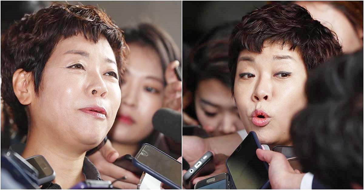 김미화 모친상 소천 뜻 관련 사진 김미화 기자들과 인터뷰하는 장면