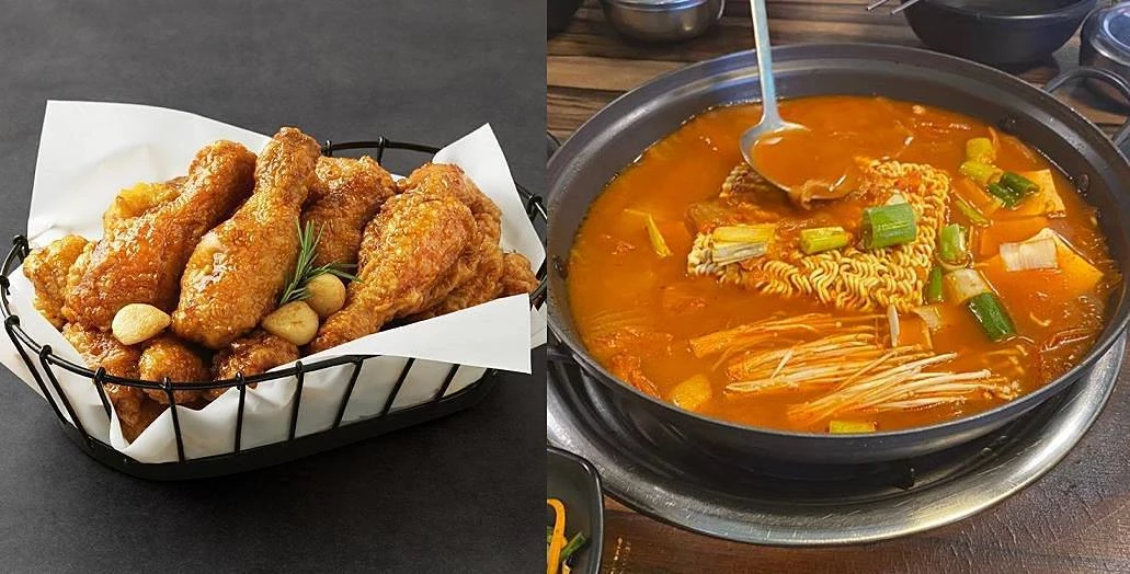 왼쪽 치킨 사진은 bhc 홈페이지에서 가져왔습니다. 오른쪽 떡볶이 사진은 위키트리 자료사진입니다.