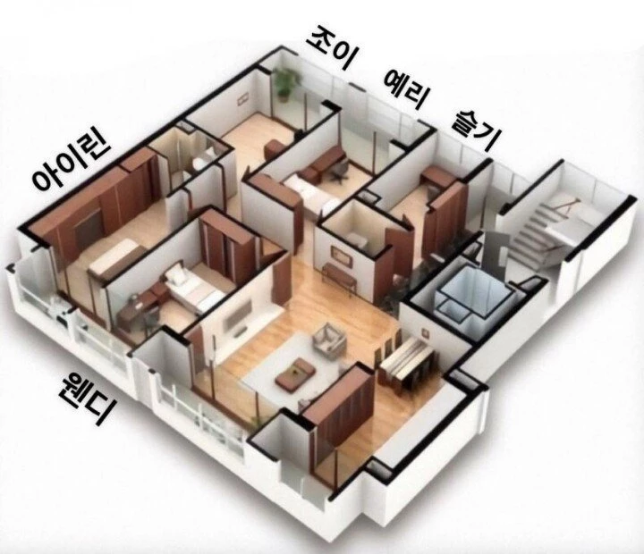 루리웹에 올라온 레드벨벳 숙소 배치도