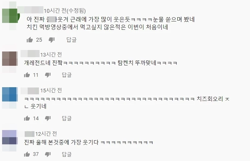 유튜브 댓글 창