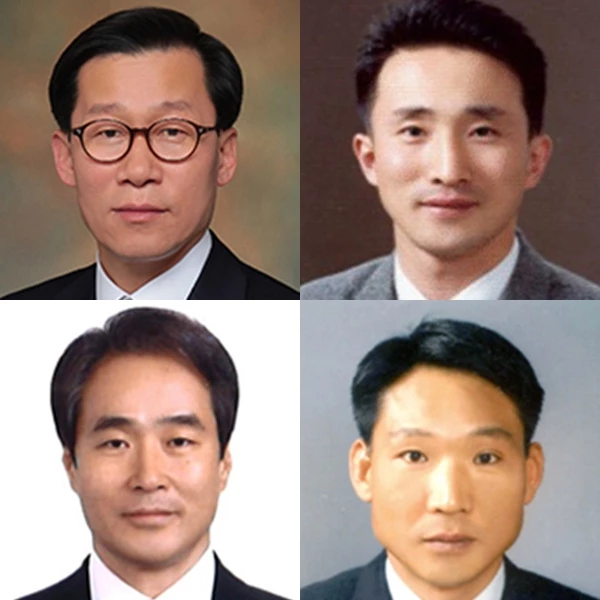 (왼쪽 위부터 시계방향으로) 1. 임대규 현대홈쇼핑 대표이사 사장, 김관수 현대엘앤씨 대표이사 부사장, 임명진 에버다임 대표이사 부사장, 이재실 현대백화점면세점 대표이사 부사장. / 사진=현대백화점그룹 제공
