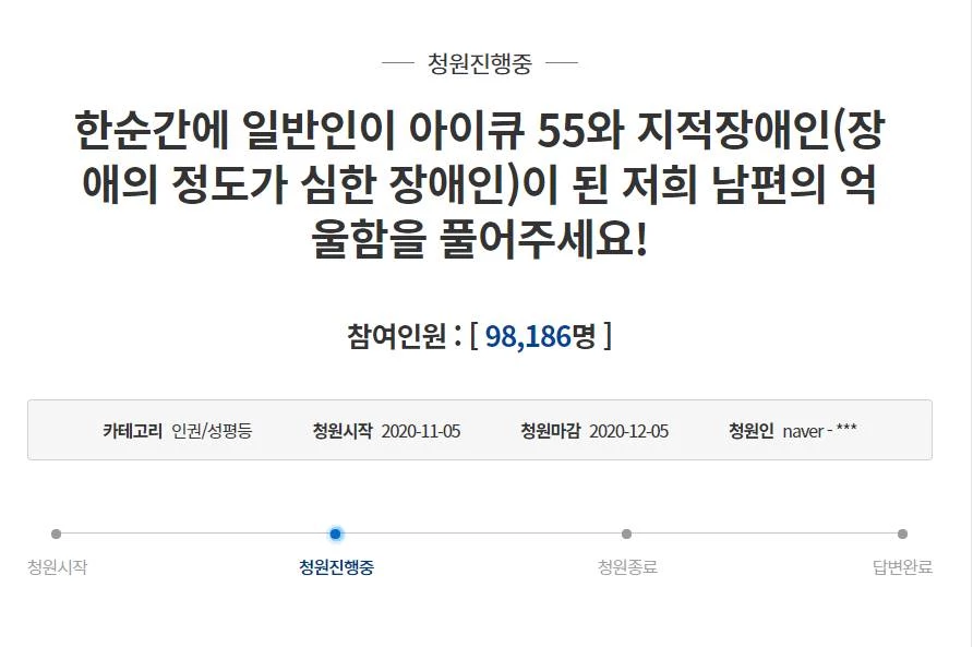 18일 오전 10시 20분 기준 / 청와대 국민청원
