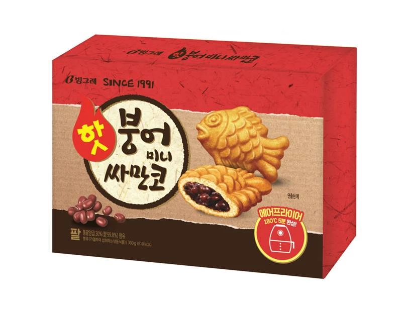 빙그레가 붕어싸만코 브랜드를 활용한 '핫붕어 미니싸만코' 2종을 출시하며 냉동 디저트 시장에 도전한다. / 빙그레