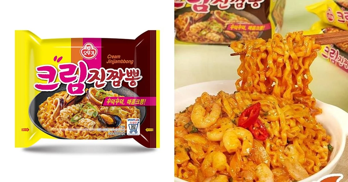 오뚜기가 매콤한 진짬뽕에 꾸덕꾸덕한 진한 크림을 더한 '크림진짬뽕'을 봉지면으로 출시했다. / 오뚜기