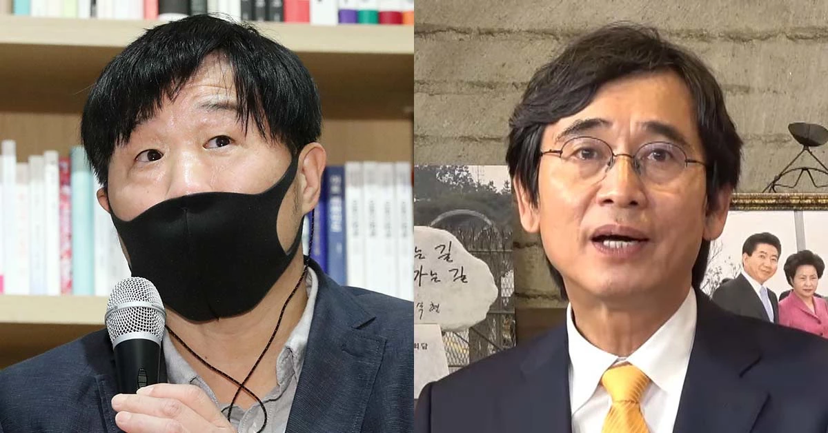 서민 단국대 의대 교수(왼쪽)와 유시민 노무현재단 이사장. / 뉴스1