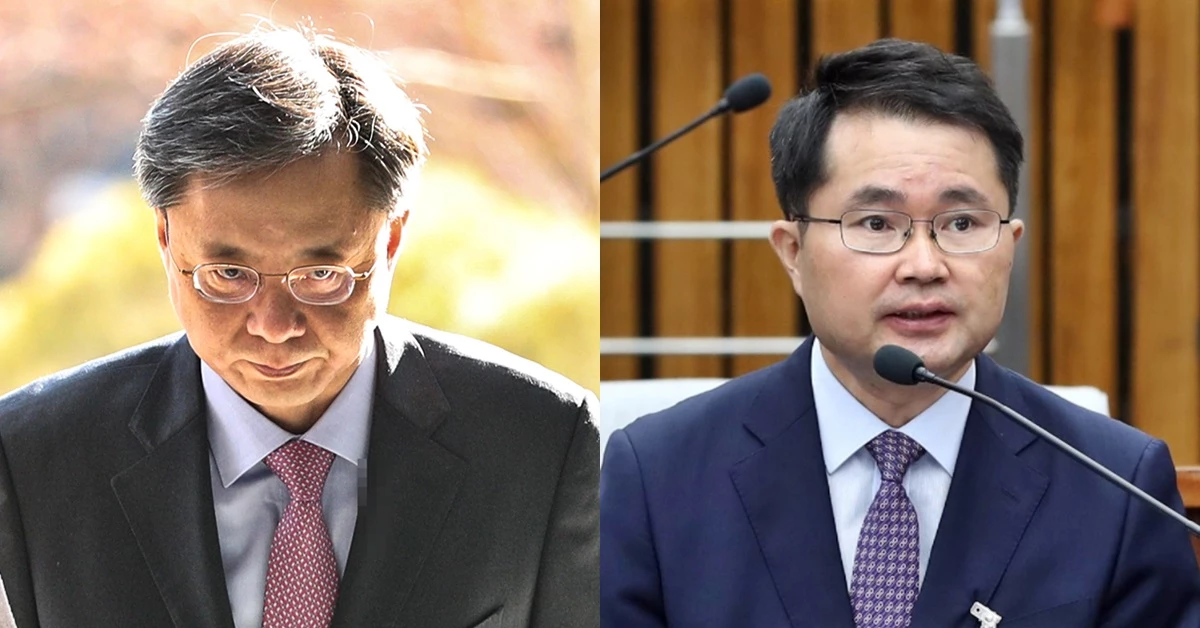 우병우 전 청와대 민정수석(왼쪽)과 여운국 변호사. /뉴스1, 연합