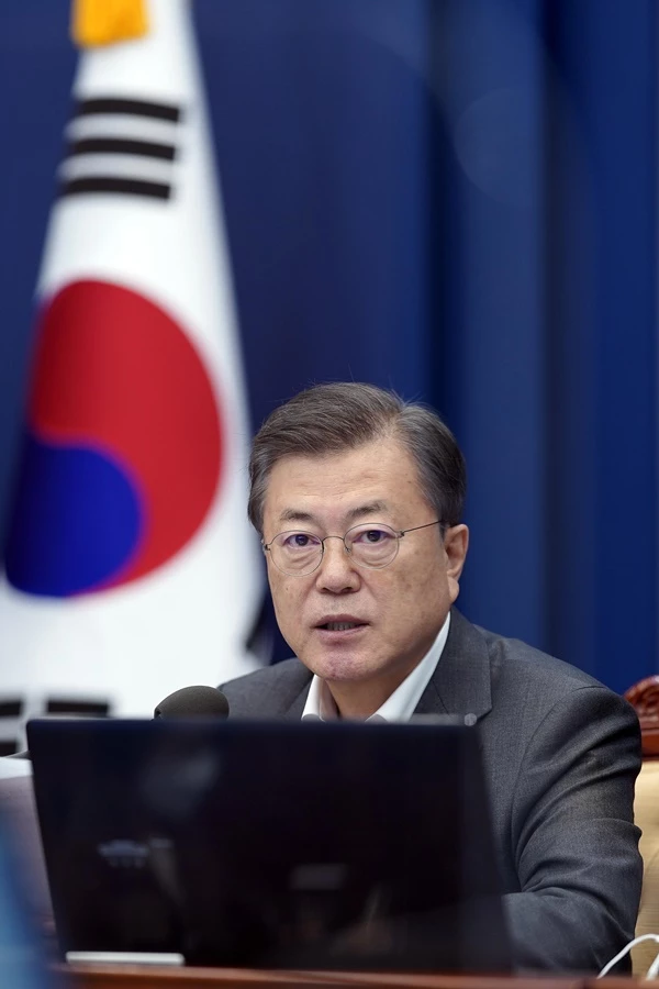 문재인 대통령의 모습.