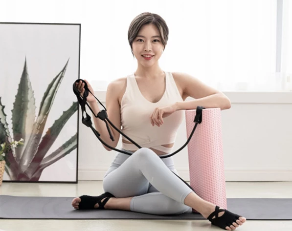 “집에서 필테 가능” 기구 필라테스 할 수 있다는 핑크 폼롤러