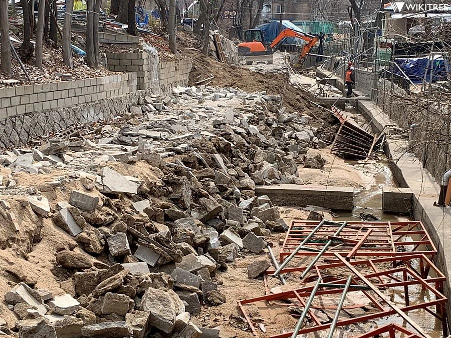 청학천 철거사진