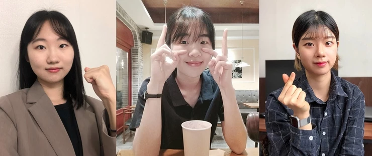 일본 IT기업에 합격하고 오는 4~5월 입사를 앞둔 영진전문대 출신 이혜진(라쿠텐), 박수진(아센도), 김주은(KCME)씨(왼쪽부터) / 영진대