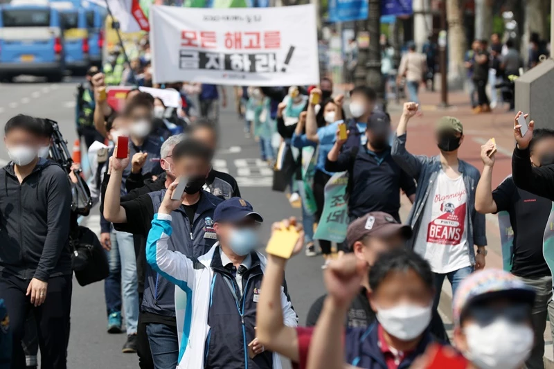 세계노동절 맞아 민주노총 집회·행진. 기사 내용과 직접적 관련 없는 자료 사진 / 이하 뉴스1