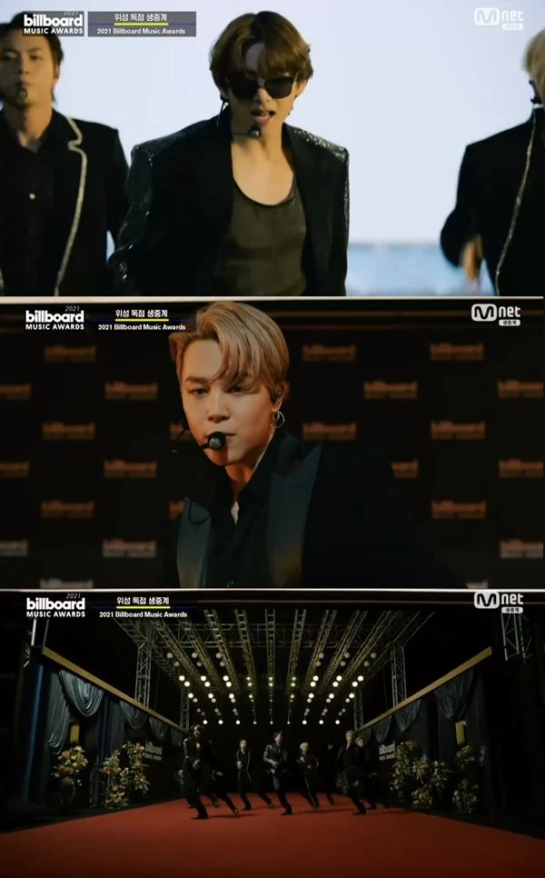 Mnet '2021 빌보드 뮤직 어워드' 중계 화면