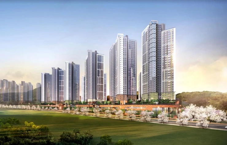6월7일(월) 경기 화성시 봉담 내리지구 도시개발지구에서 4,000여 세대 대규모 단지로 조성되는 ‘봉담 프라이드시티’가 베일을 벗었다. / 사진제공=GS건설