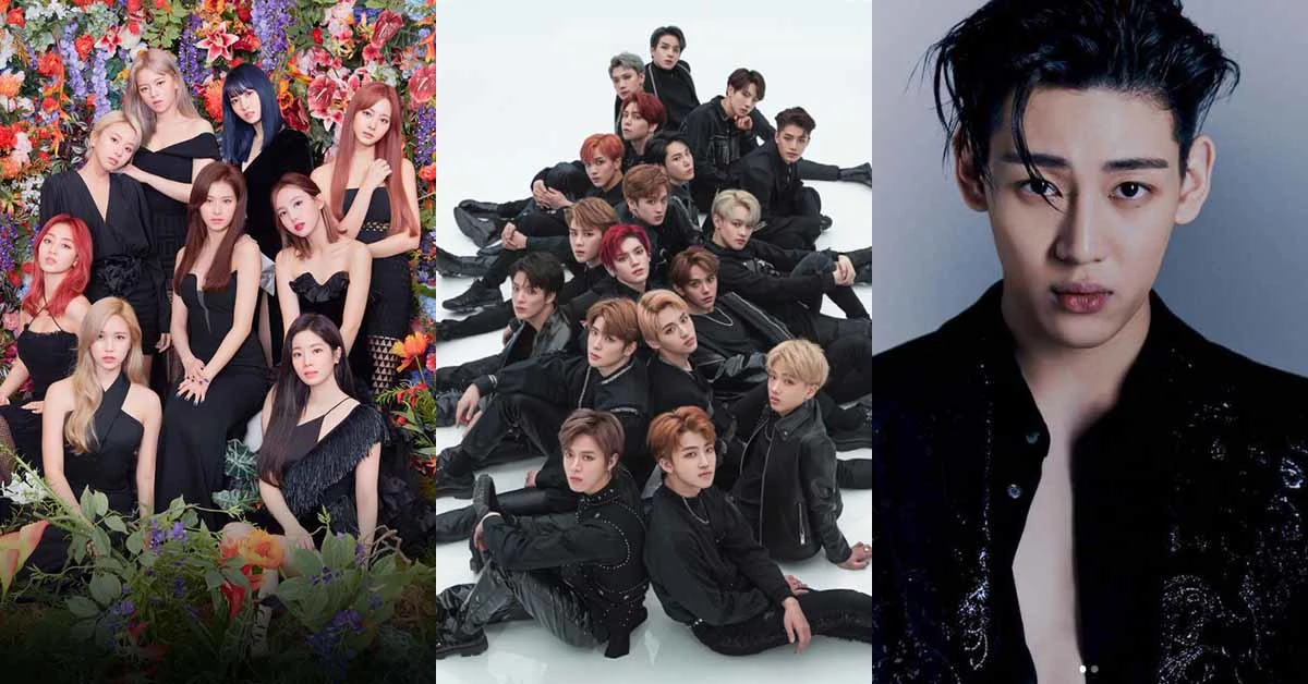 트와이스, NCT, 갓세븐 뱀뱀(왼쪽부터)