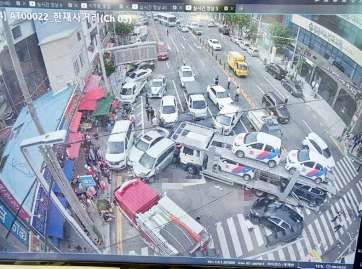 여수 한재사거리 참사 현장 / 여수경찰서 제공