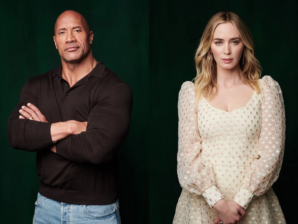 드웨인 존슨(왼쪽)과 에밀리 블런트