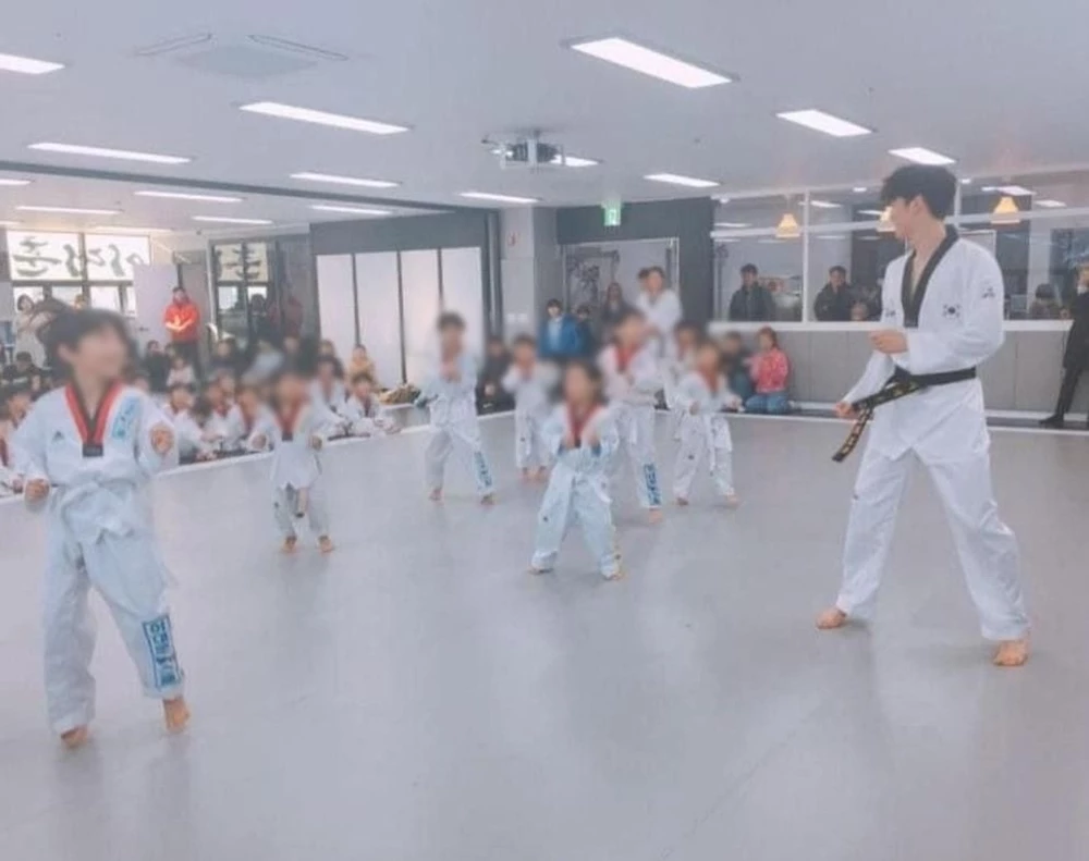 이대훈에게 태권도를 배우는 아이들 / 이하 이대훈 태권스쿨 제공