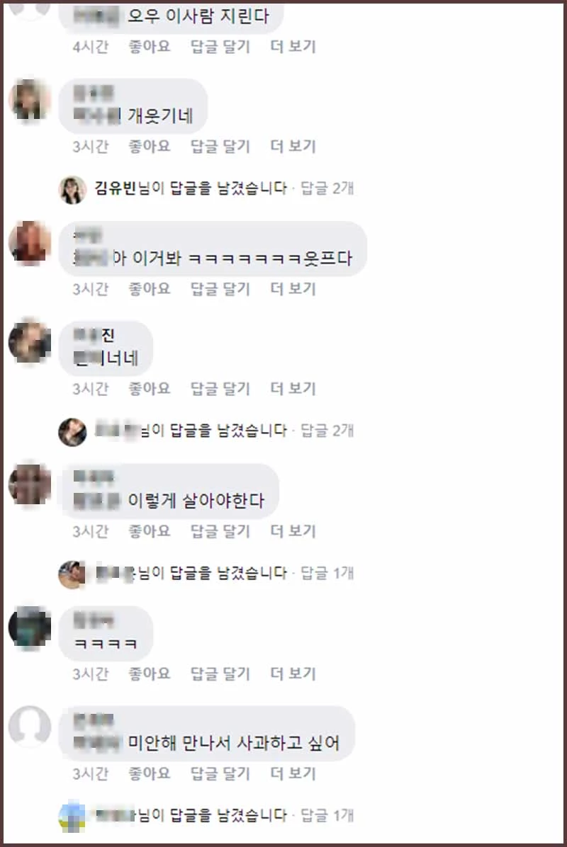 '수원대신전해드립니다' 페이스북 페이지에 올라온 댓글들.