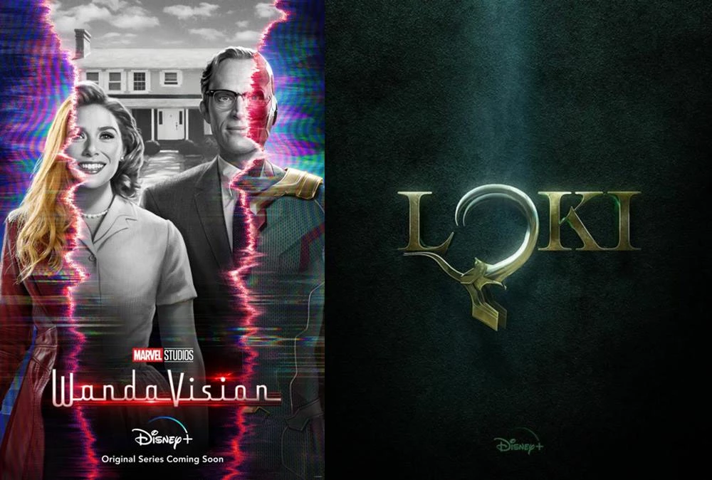 디즈니+ 오리지널 '완다비전'(왼쪽)과 '로키' 포스터