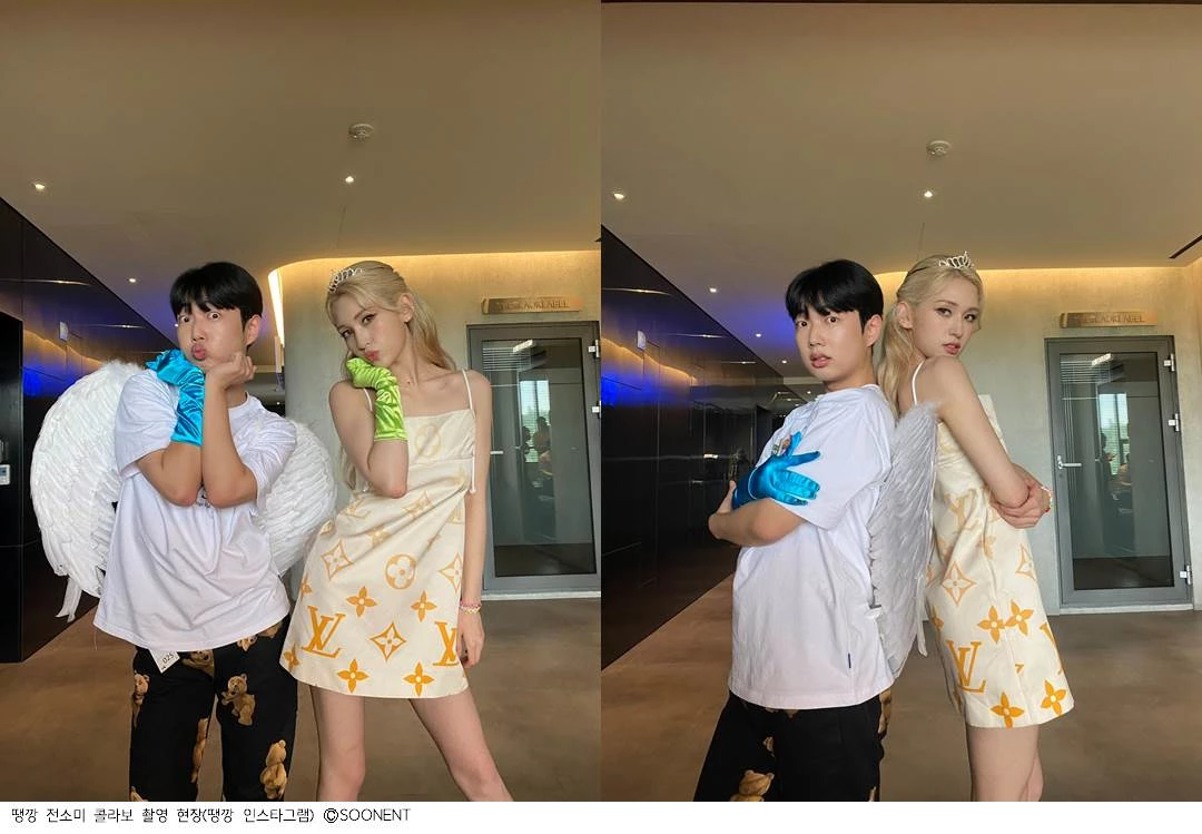 땡깡(왼쪽)과 전소미 / 순이엔티