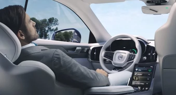자동차회사 '볼보'의 자율주행 프로젝트 시연 장면. 기사와 관련 없는 자료 사진 / 유튜브 'Volvo Car Sverige'