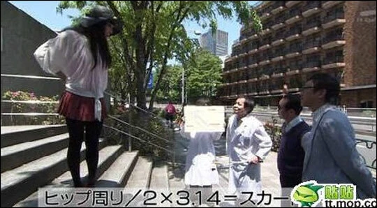 일본의 한 매체에서 '가장 안전한 치마 길이'에 대한 실험을 진행하고 있다 / 일본 온라인 커뮤니티 '톄톄' 캡처