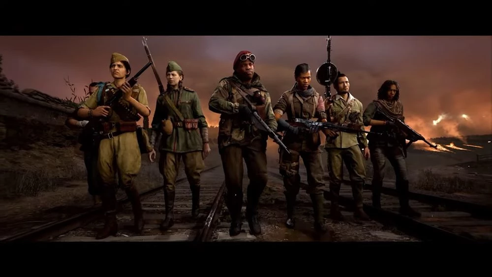 싱글 캠페인의 주인공들, 유럽 남성 군인은 가장 왼쪽에 있다