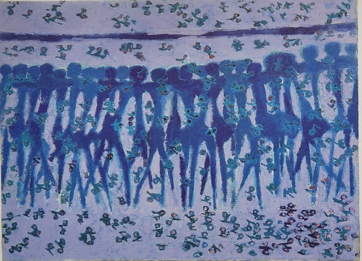 김환기(Whanki Kim), 사월의행진(March of April), 73.5x99.5cm, oil on canvas, 1961