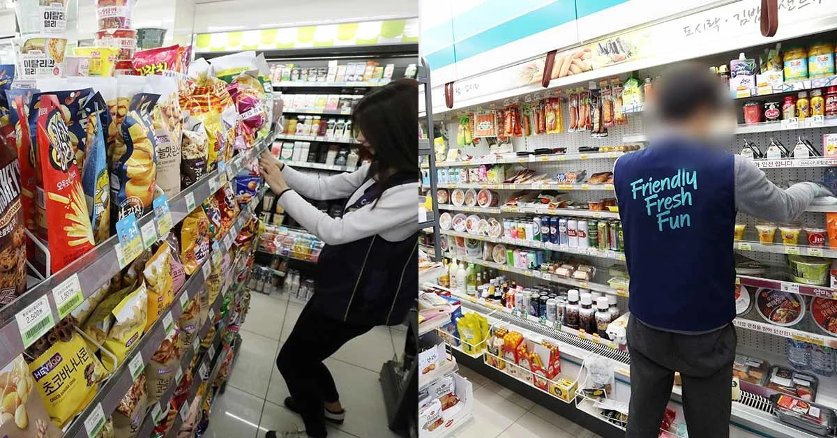 글과 전혀 관련이 없는 편의점 아르바이트생들의 근무 모습입니다 / 뉴스1