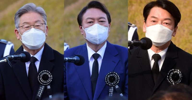 이재명 후보, 윤석열 후보, 안철수 후보