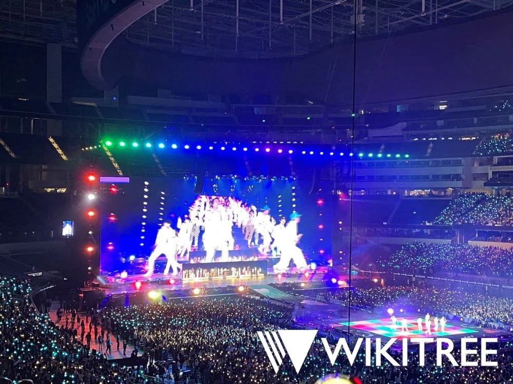 무대 위 방탄소년단 멤버들의 모습이 화면에서 여러 명으로 복제돼 보이고 있다