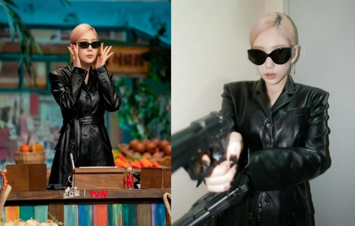 네오 코스튬을 하고 예능에 등장한 태연 / tvN, 태연 인스타그램