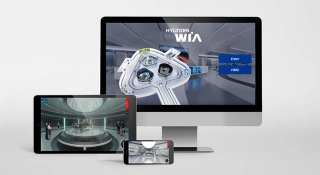 현대위아가 29일 문을 연 ‘디지털 전시장’의 모습. 현대위아는 코로나 확산 이후 기업간 거래에서도 비대면 거래가 늘어나는 것을 고려해 회사의 제품을 상세히 소개하는 디지털 전시장을 열었다. / 사진제공=현대위아