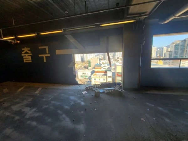 사고택시가 추락한 지점