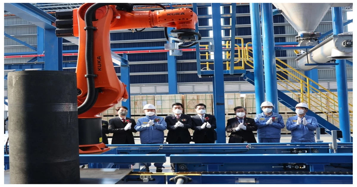 지난 12월 2일 ㈜포스코케미칼, 국내 유일 이차전지 인조흑연 음극재 공장 1단계 준공 / 포항시 제공