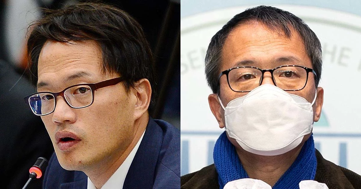 2016년 10월 5일 박주민 더불어민주당 의원의 모습(왼쪽)과 2022년 1월 5일 박 의원의 모습. / 뉴스1