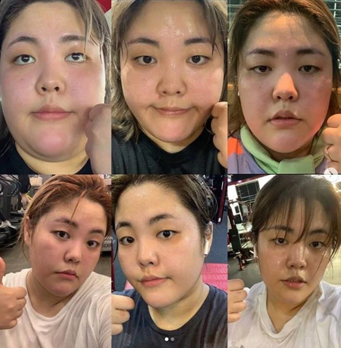 양수빈의 다이어트 과정을 담은 사진