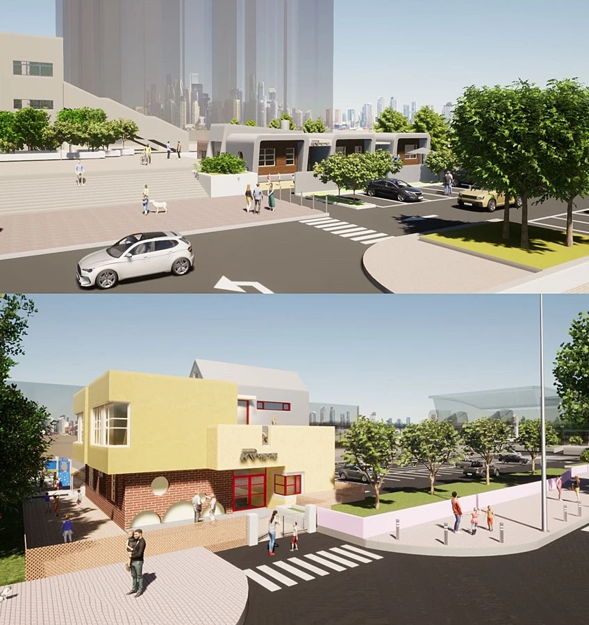 철도어린이집 조감도(위-탄현역, 아래-행신역)