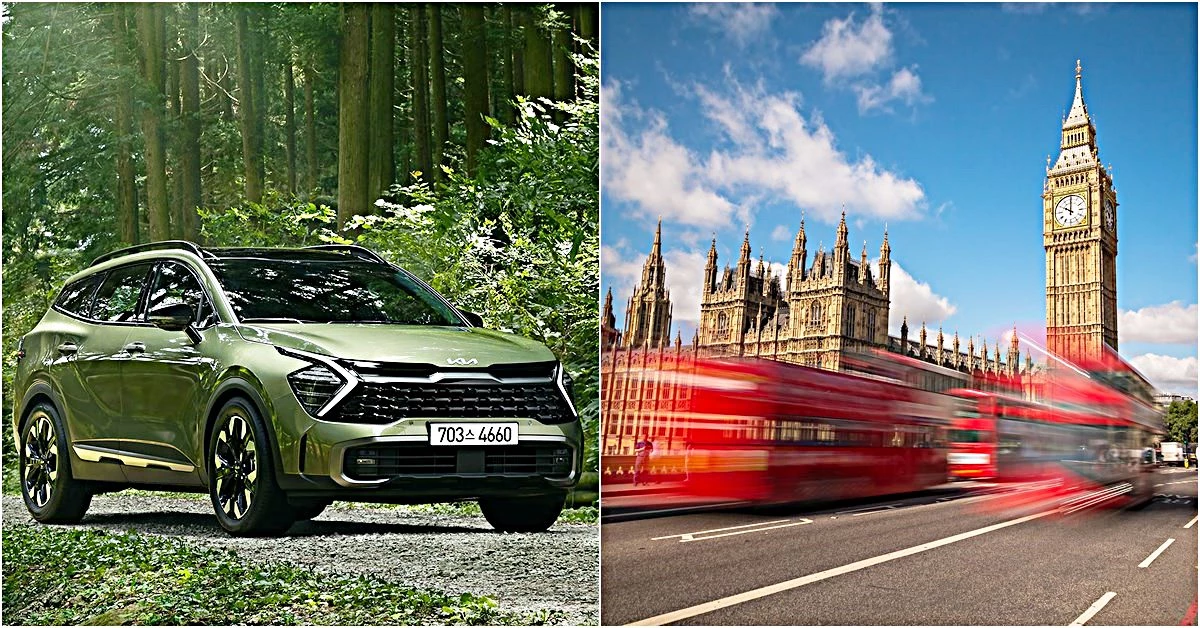 기아 신형 스포티지와 영국 런던 시내 / 기아 제공, mikecphoto / shutterstock.com