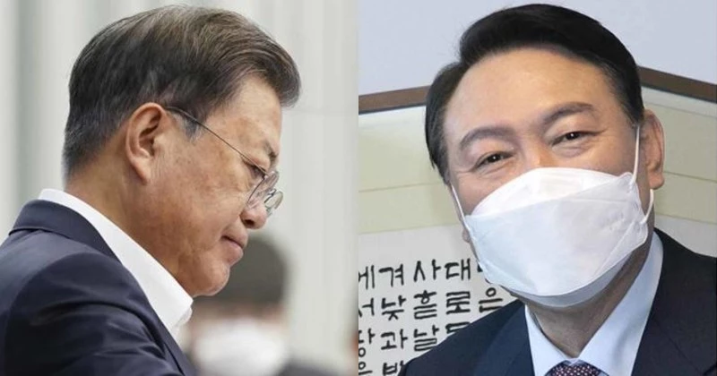 문재인(왼쪽) 대통령과 윤석열 국민의힘 대선 후보. / 뉴스1