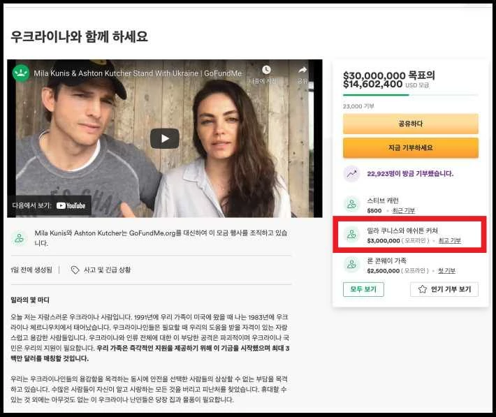 고펀드미(GoFundMe) 홈페이지