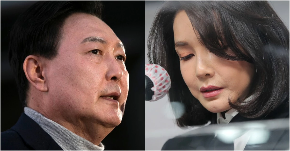 윤석열 국민의힘 대선 후보, 김건희 코바나컨텐츠 대표 / 뉴스1