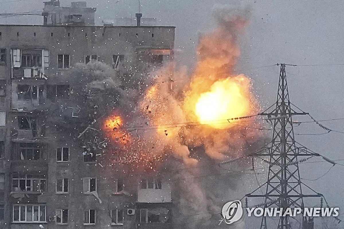 러시아군 공격을 받은 우크라이나 현지 상황. 기사와 관련 없는 자료 사진 / AP=연합뉴스