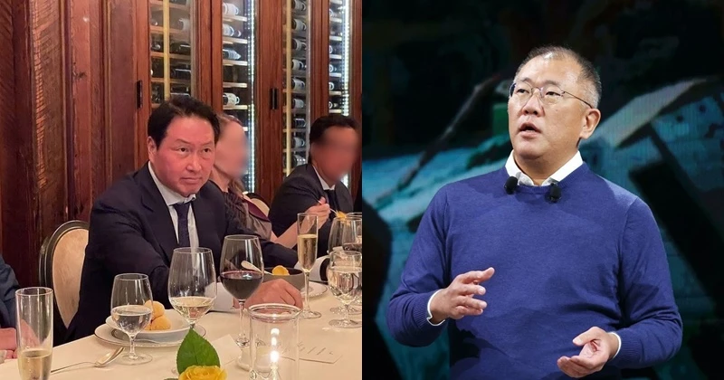 (왼쪽부터) 최태원 회장- 정의선 회장  / 최태원 회장 인스타그램, 뉴스1