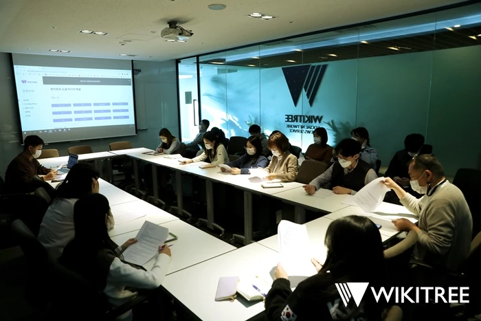 교육 중인 소셜본부 기자들 모습