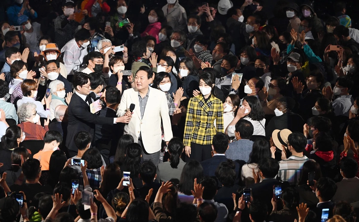 KBS '열린음악회'를 함께 관람한 윤석열 대통령과 김건희 여사 / 대통령실사진기자단-뉴스1