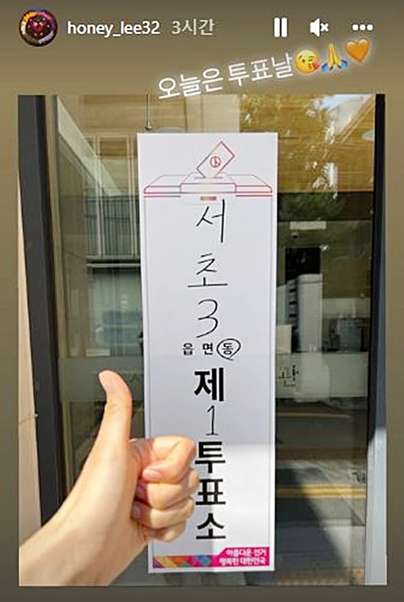 이하늬가 1일 공개한 지방선거 투표 인증샷 / 이하늬 인스타그램